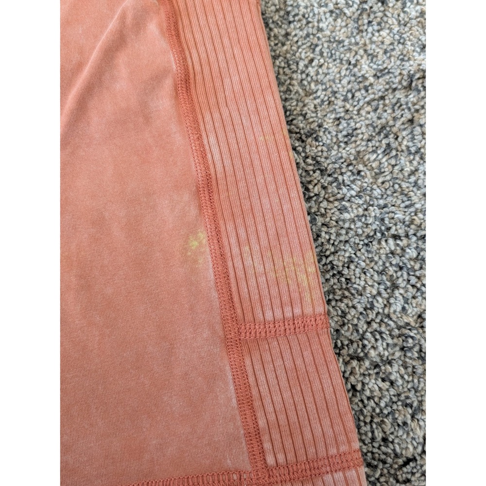 OFFLINE by Aerie OG Bike Shorts High Rise Ribbed Side Pockets Clay Orange S - Picture 3 of 5